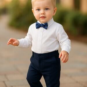 Baker by Ted Baker Blue Bow‎ Tie with Anchor Design Baby Toddler